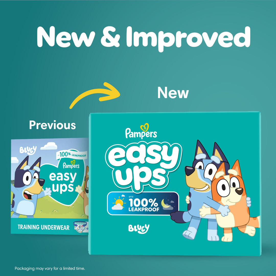 Easy Ups Girls & Boys Potty Training Pants, Size 6T-7T, 70 Count, Bluey Absorbent Training Underwear, Up to 100% Leakproof Day and Night, Hypoallergenic (Packaging May Vary) Retail $49.20