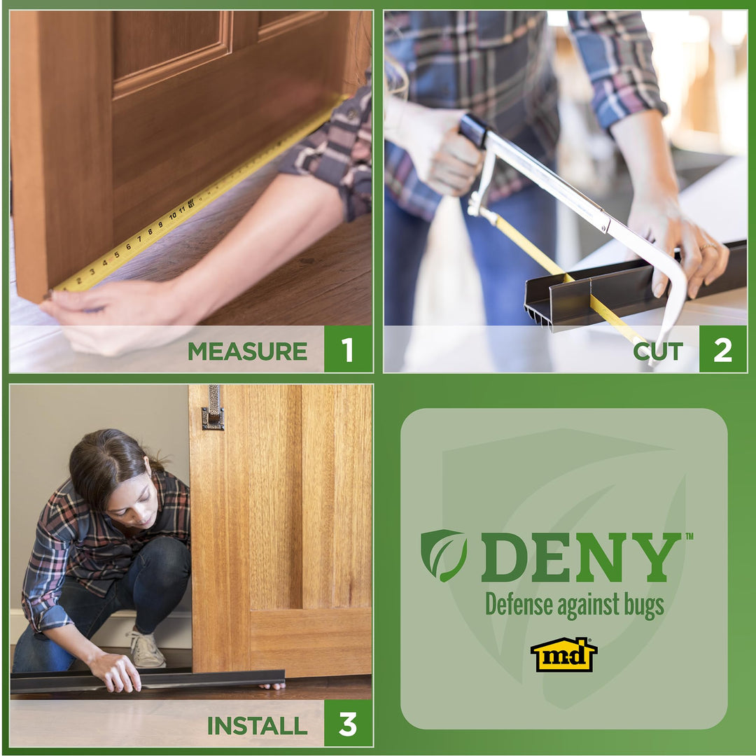 M-D Building Products 40717 Vinyl DENY™ Heavy-Duty U-Shape Slide-On Under Door Seal, Easy-to-Install, Weatherproof Seal for Doors, Bug Stopper, Effective Draft Blocker, Ideal for Home (36 Inch, White) Retail $24.92