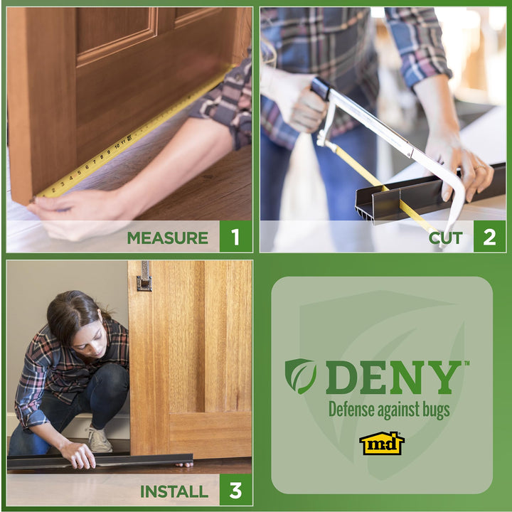 M-D Building Products 40717 Vinyl DENY™ Heavy-Duty U-Shape Slide-On Under Door Seal, Easy-to-Install, Weatherproof Seal for Doors, Bug Stopper, Effective Draft Blocker, Ideal for Home (36 Inch, White) Retail $24.92