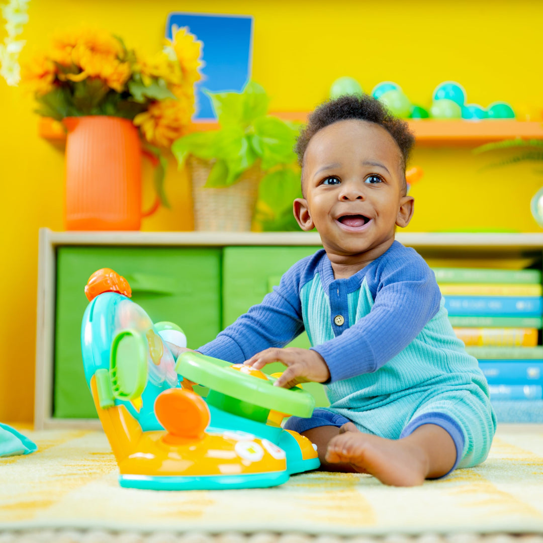 Bright Starts Lights and Colors Driver Toy Steering Wheel with Car Sounds for Pretend Play - Green, 6 Months and up Retail $19.99