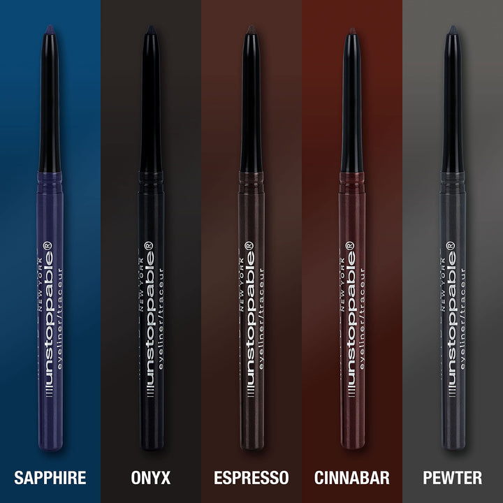 Maybelline Unstoppable Waterproof Mechanical Blue Eyeliner Pencil, Easy to Apply, Smooth Glide, Up to 24 Hour Wear, Sapphire