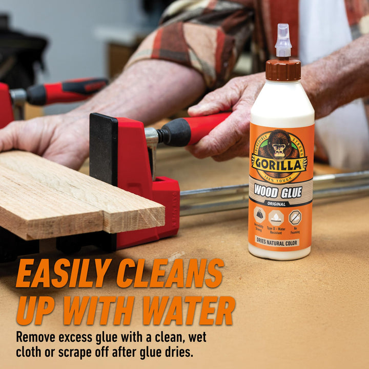 Gorilla Wood Glue, 18 Ounce Bottle, Natural Wood Color, (Pack of 1) Retail $5.99