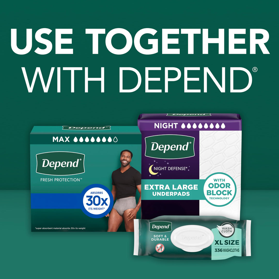 Depend Fresh Protection Adult Diapers, Incontinence Underwear for Men, Disposable, Maximum, Small/Medium, Grey, 32 Count, Packaging May Vary Retail $23.99