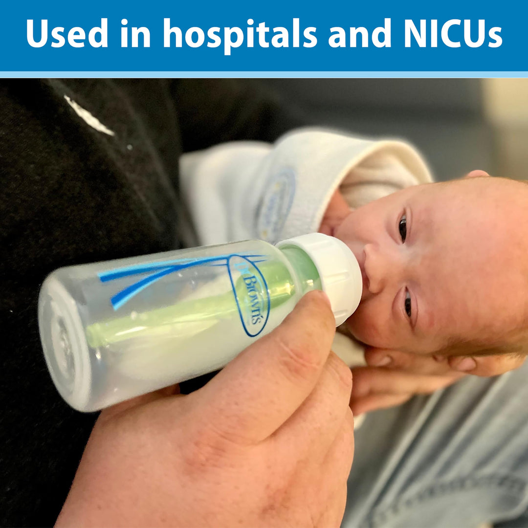Dr. Brown's Natural Flow Level T Narrow Baby Bottle Nipple, Newborn Slow Flow, 0m+, 100% Silicone, 6-Pack Retail $13.99