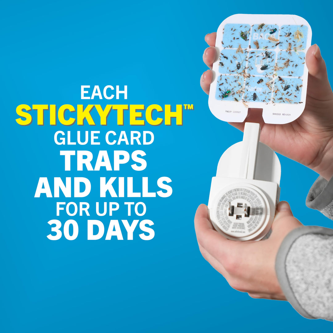 Safer Home Indoor Plug-In Fly Trap - SH502 - Effective Fruit Fly Traps for Indoors, Gnat Traps for House Indoor, 400 Sq Ft Protection - Style: 1 Device + 2 Glue Cards Retail $17.99