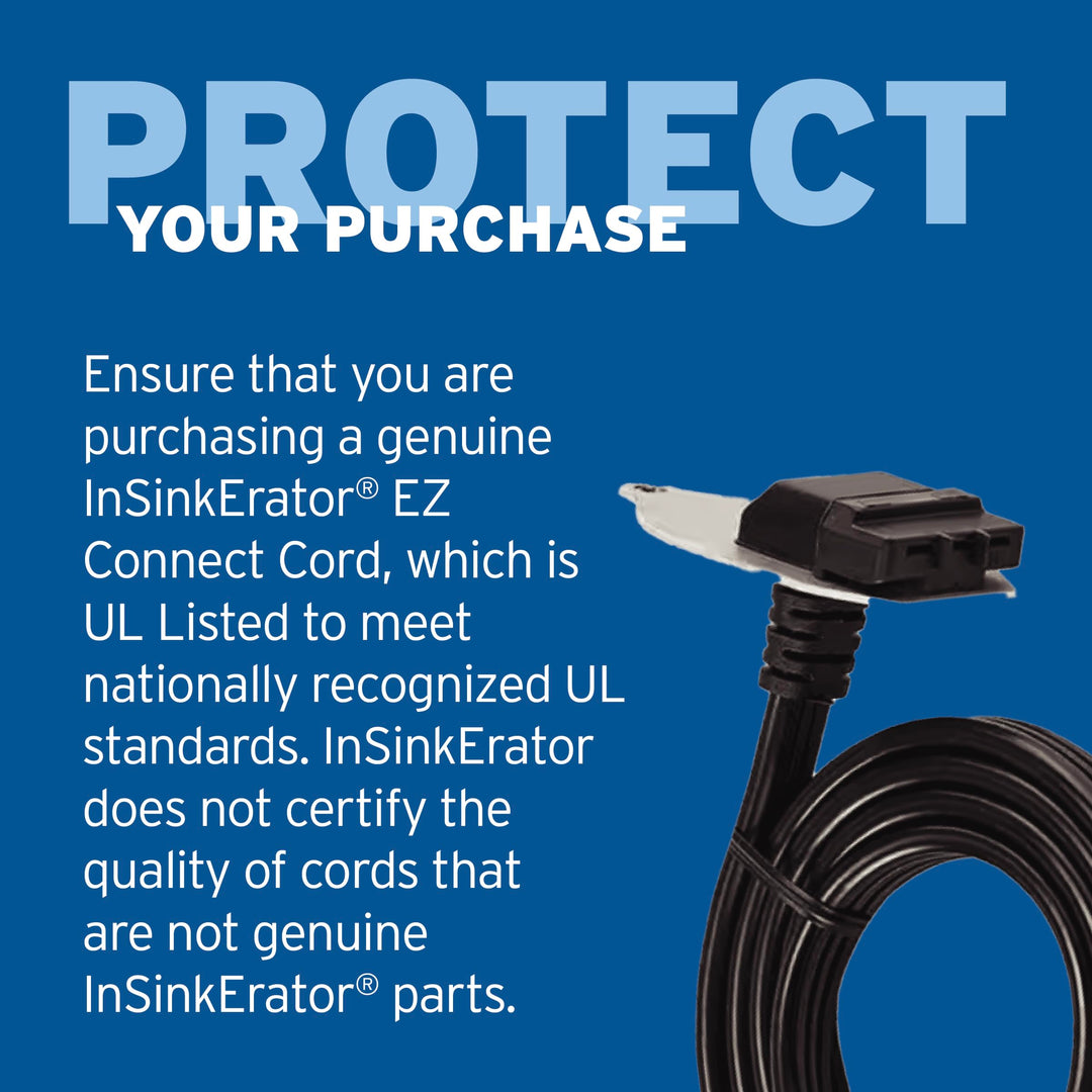 INSINKERATOR Garbage Disposal EZ Connect 3-Foot Power Cord for EZ Connect Power and Advanced Series Continuous Feed Food Waste Disposer Models, CRD-EZ, Black