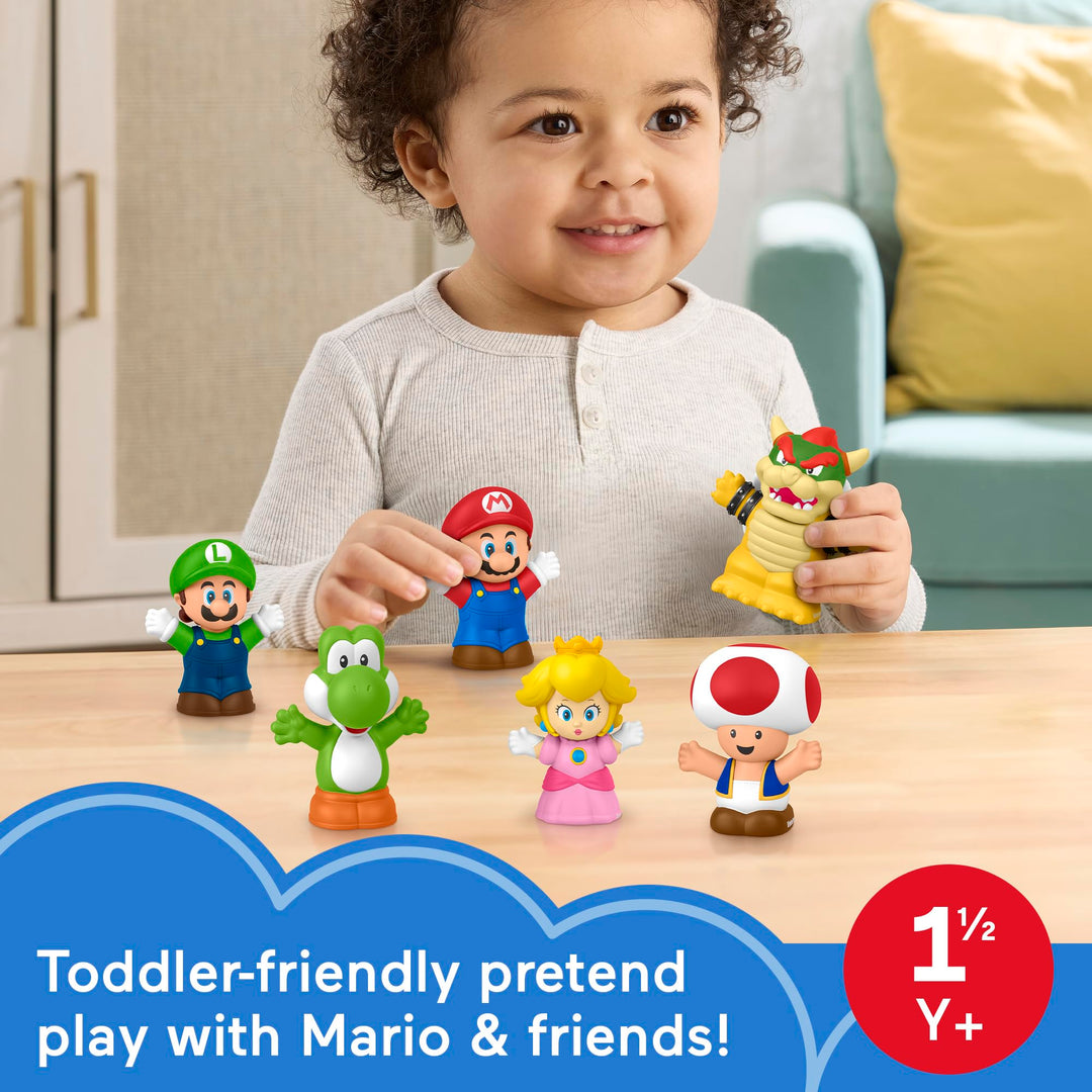 Fisher-Price Little People Toddler Toy My Mario 6-Piece Character Figure Set for Preschool Pretend Play Kids Ages 18+ Months Retail $19.97