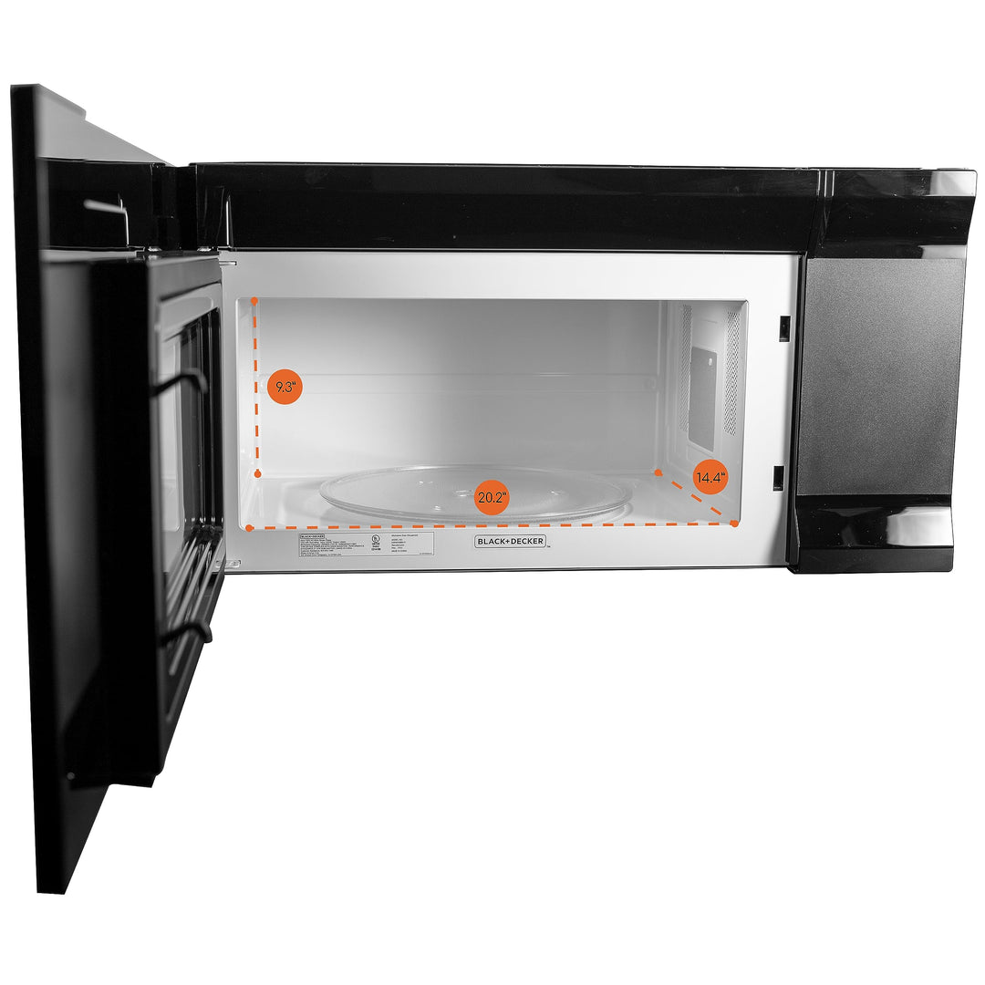 Black+Decker Over The Range 1.6 Cu Ft Microwave with LED Display, Child Lock, Stainless Steel Retail $237.00