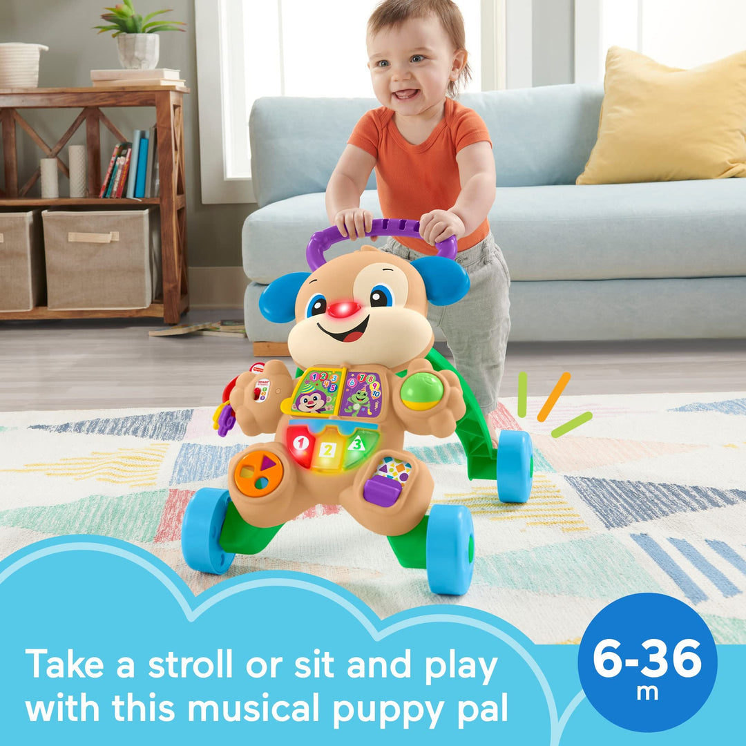 Fisher-Price Baby Toy Laugh & Learn Smart Stages Puppy Walker with Educational Music Lights & Activities for Infants Ages 6+ Months Retail $26.99