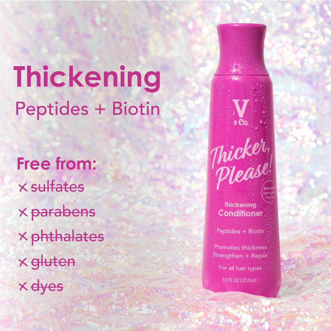 V&Co. Beauty Hair Thickening Conditioner with Peptide Technology, 12 oz, All Hair Types, Anti-Thinning Conditioner