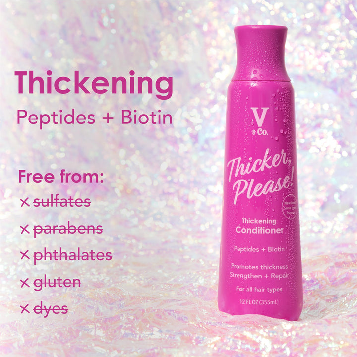 V&Co. Beauty Hair Thickening Conditioner with Peptide Technology, 12 oz, All Hair Types, Anti-Thinning Conditioner