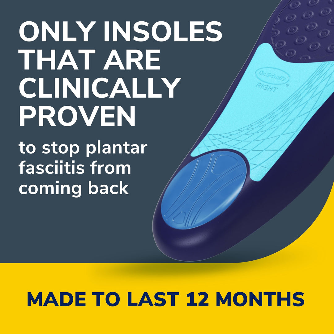 Dr. SchollÃ¢â‚¬â„¢s Plantar Fasciitis Relief Orthotic Insoles for Women - The Only Proven Insole to Stop Plantar Fasciitis from Coming Back, Immediately Relieves Pain, Heel Spurs, Arch Support Inserts