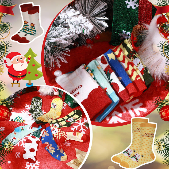 Hiboom 60 Pair Kid Christmas Socks Colorful Cute Creative Fancy Crew Novelty Fun Design Socks for Toddler Children Boys Girls Warm Winter Crew Socks Xmas Gift, Novelty Cotton and Polyester, 4-6 Years Retail $100.00