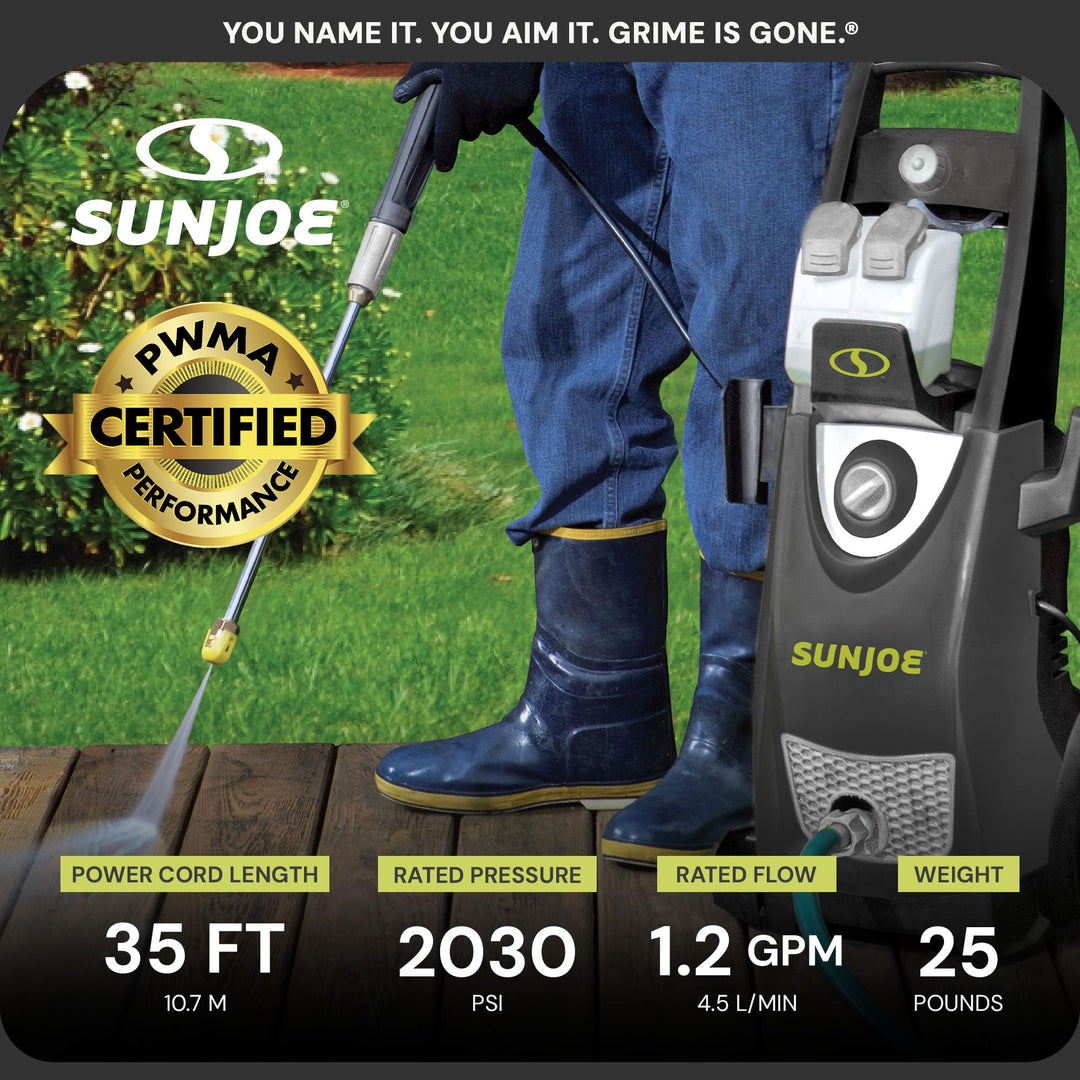 Sun Joe Electric Pressure Power Washer, Heavy-Duty 2500 Max PSI (2030 PSI PWMA Rated) - Portable Cleaning and Washing Machine System for Home, Autos, Patios, Decks, & Sidewalks, SPX3000 Retail $209.00