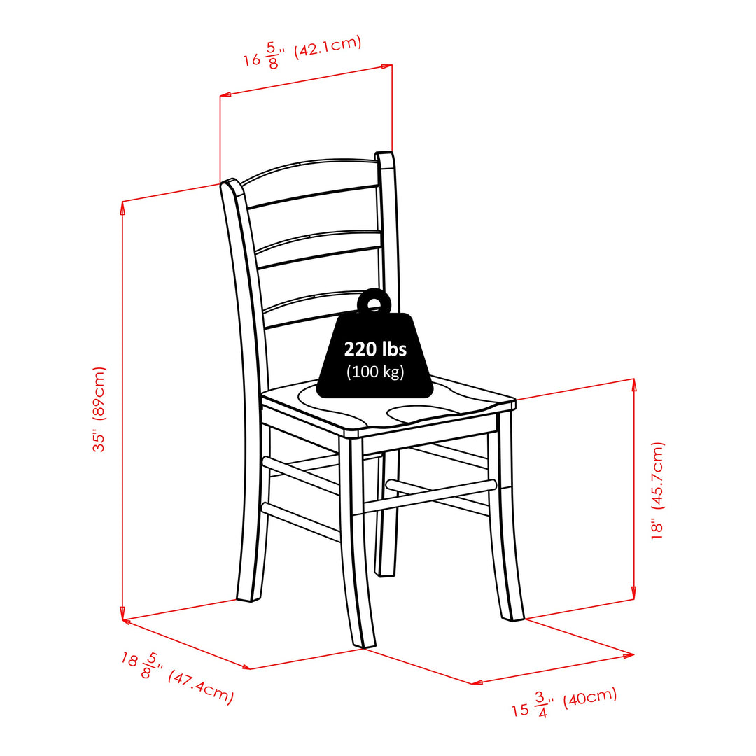 Winsome Benjamin Ladder Back Chair, Walnut, Set of 2 Retail $287.18