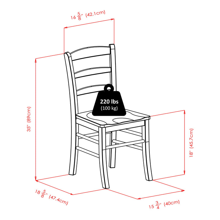 Winsome Benjamin Ladder Back Chair, Walnut, Set of 2 Retail $287.18