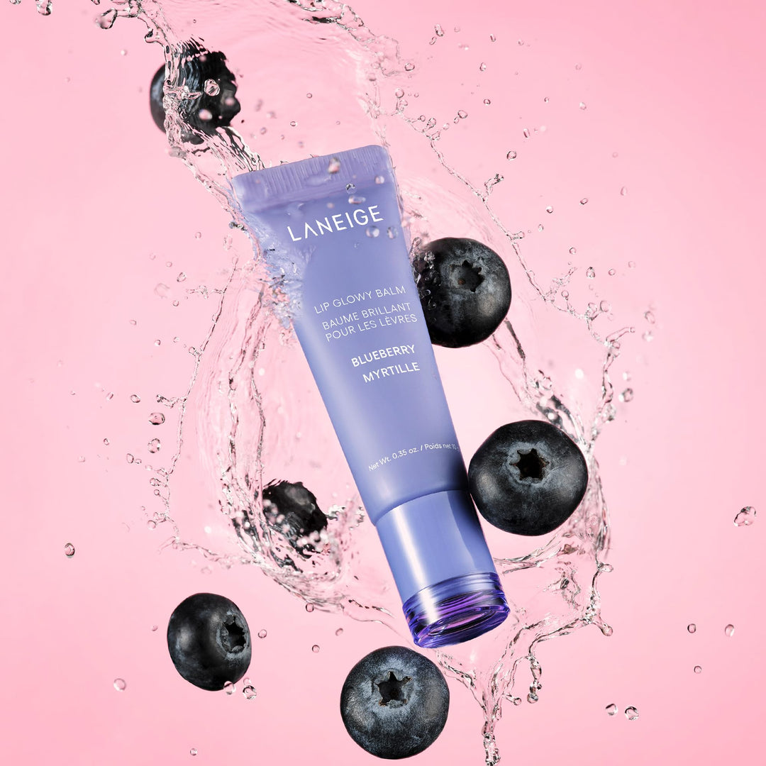 LANEIGE Lip Glowy Balm, Blueberry: Sheer Tinted Lip Moisturizer with Shea Butter, for Hydrating Shine & Soft Lips