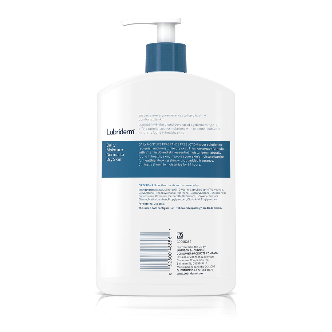 Lubriderm Daily Moisture Lotion, Fragrance-Free, 16 Fl. Oz (Pack of 6)