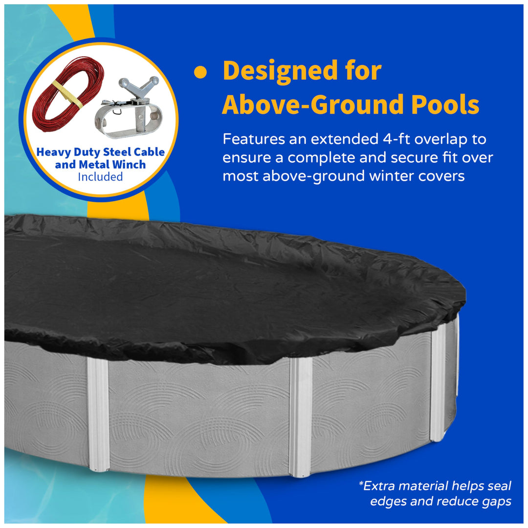 Blue Wave 8-Year 12-ft x 24-ft Oval Above Ground Pool Winter Cover