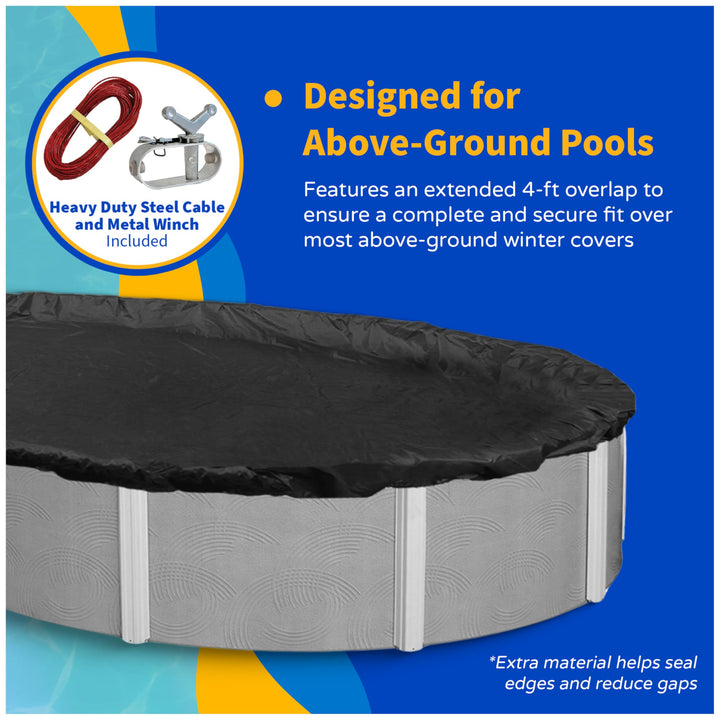 Blue Wave 8-Year 12-ft x 24-ft Oval Above Ground Pool Winter Cover