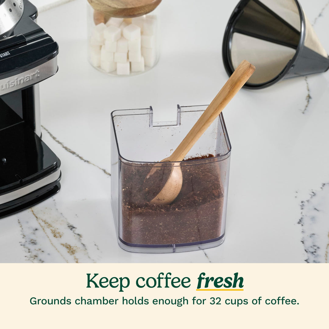 Cuisinart Coffee Grinder, Electric One-Touch Automatic Burr Coffee Grinder with 18-Position Grind Selector, Cup Size Selector for 4 Ã¢â‚¬â€œ 18 Cups, DBM-8P1, Black Stainless
