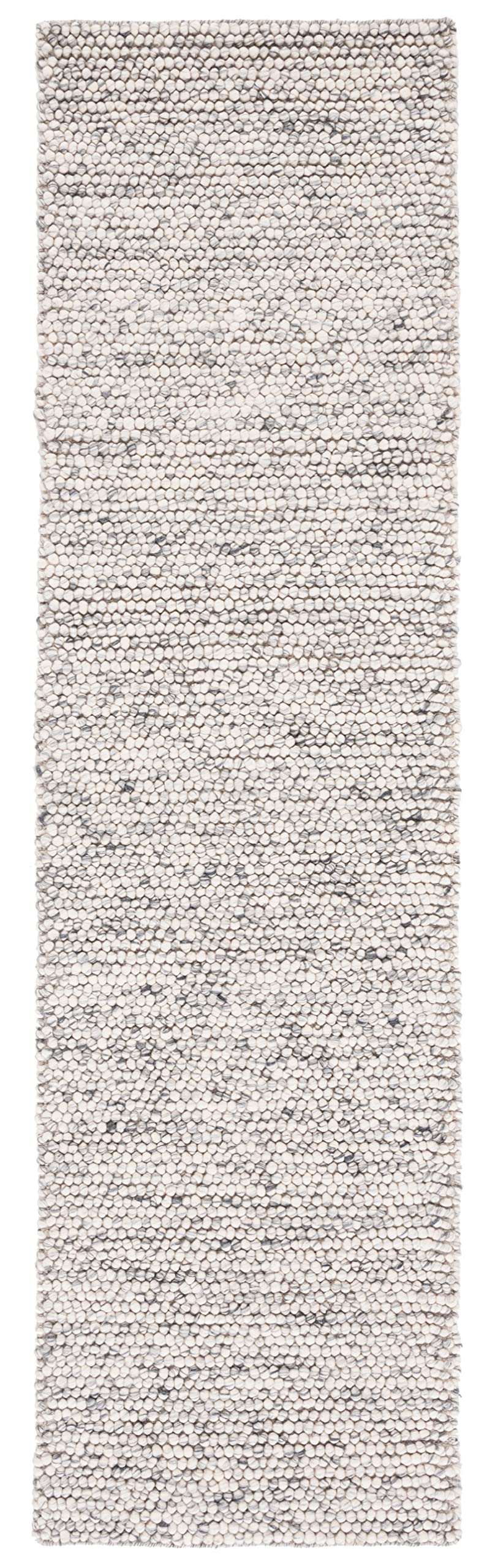 SAFAVIEH Natura Collection Runner Rug - 2'3" x 6', Light Grey & Ivory, Handmade Wool Blend, Textured Design, Ideal for Hallway, Bedroom, Foyer (NAT620G) Retail $80.20