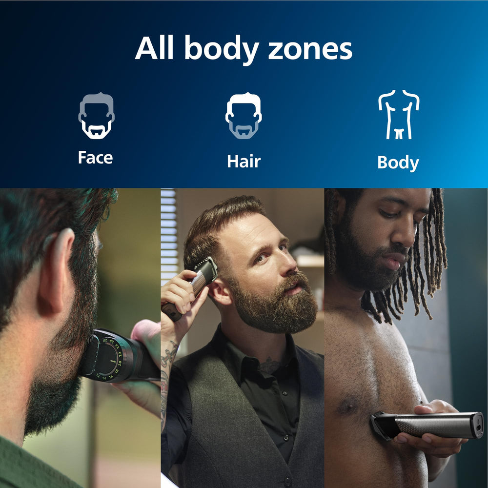Norelco Philips All-in-One 7000 Series 23-Piece Trimmer - Electric Shaver and Clipper for Face, Beard, Head & Body, Self-Sharpening Titanium Blades, 26 Length Settings (0.5-16 mm), MG7970/49 Retail $79.99