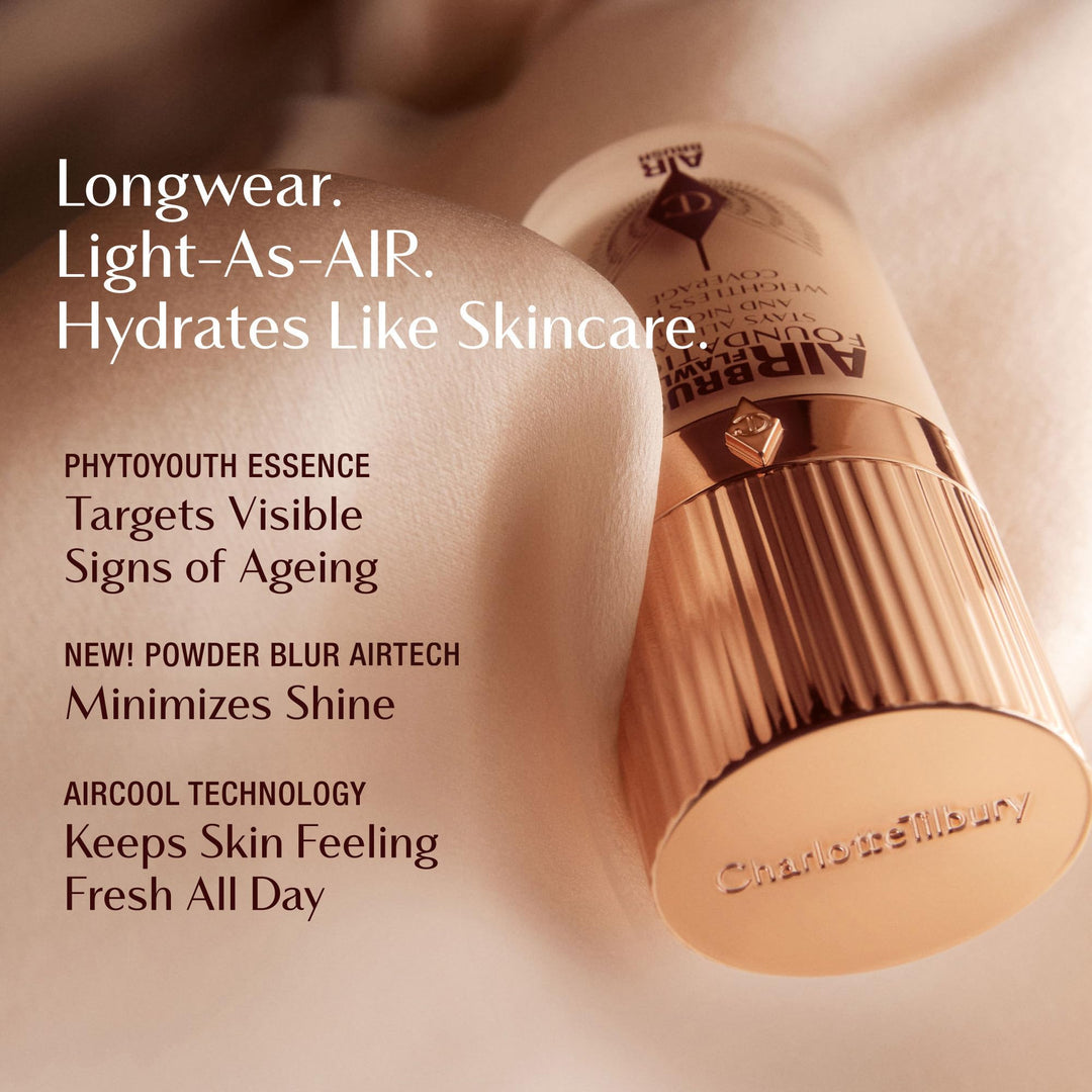 Charlotte Tilbury Airbrush Flawless Matte Foundation - Full Coverage Liquid Makeup with a Natural-Matte Finish - Smoothes & Blurs Pores - Waterproof & Transfer Resistant - 5 Warm