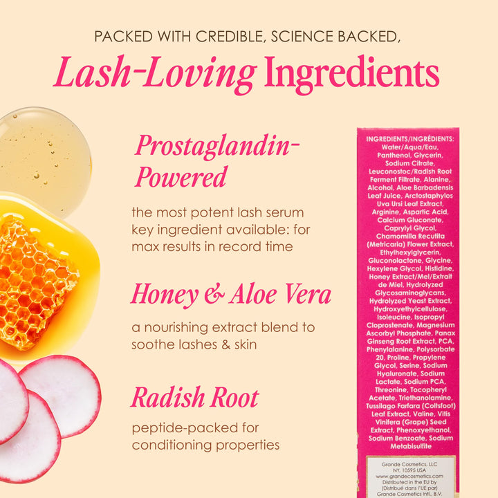 Grande Cosmetics GrandeLASH-MD Lash Enhancing Serum - Peptide & Vitamin Infused Formula for Longer, Thicker, Fuller Looking Lashes - Ophthalmologist Tested, Cruelty-Free, 6 Week Supply (1mL) Retail $36.00