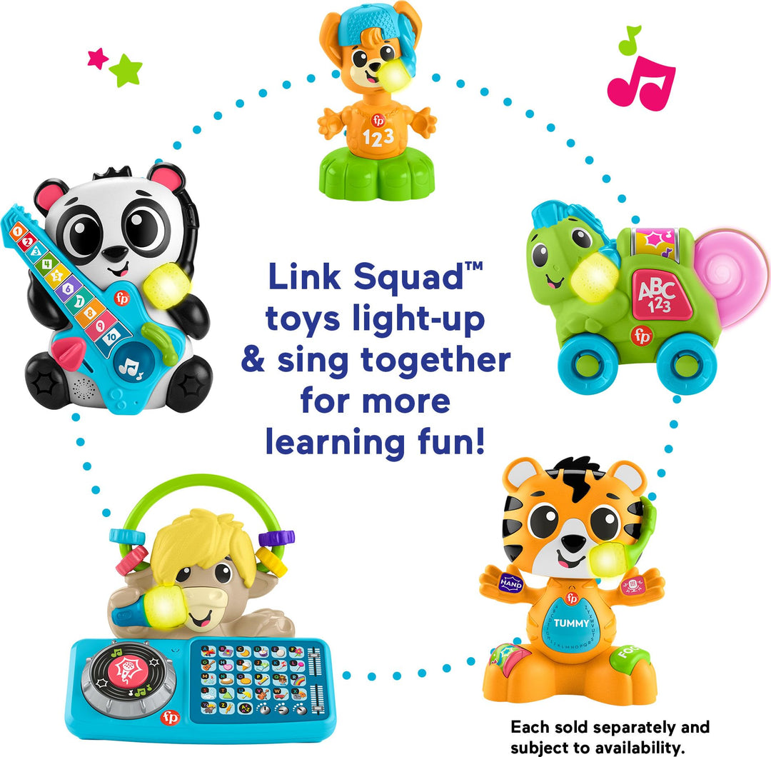 Fisher-Price Baby Learning Toy Link Squad Jam & Count Panda with Music & Lights for Ages 9+ Months, Compatible Only with Link Squad Items Retail $21.59