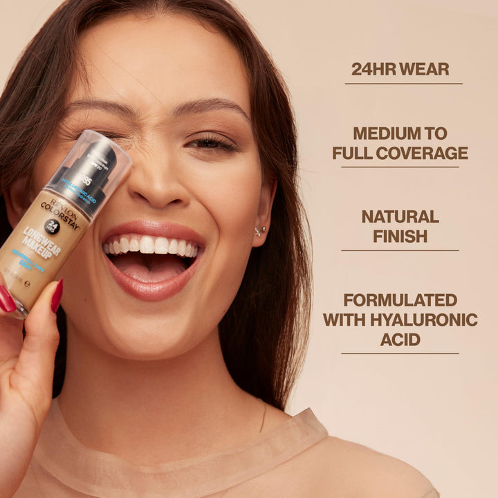 Revlon Liquid Foundation, ColorStay Face Makeup for Normal & Dry Skin, SPF 20, Longwear Medium-Full Coverage with Natural Finish, 135 Vanilla, 1 Fl Oz