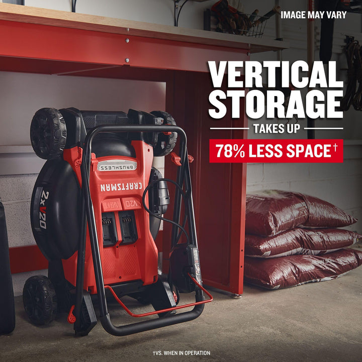 CRAFTSMAN V20 Lawn Mower, Push Mower, Lightweight and Portable, Grass Bag, Battery and Charger Included (CMCMW220P2) Retail $329.00