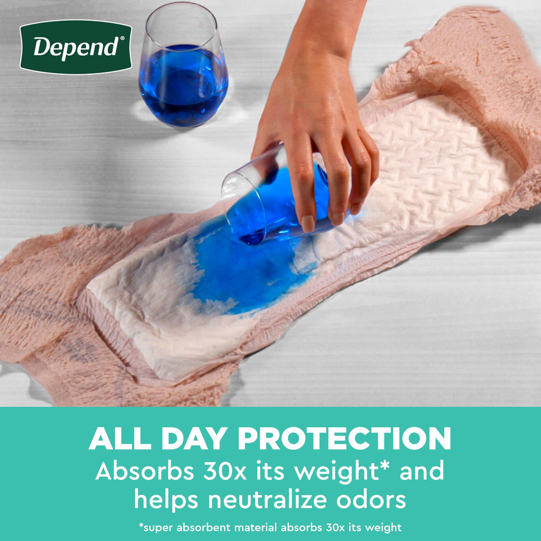 Depend Fresh Protection Adult Diapers, Incontinence & Postpartum Bladder Leak Underwear for Women, Disposable, Maximum, Large, Blush, 28 Count, Packaging May Vary