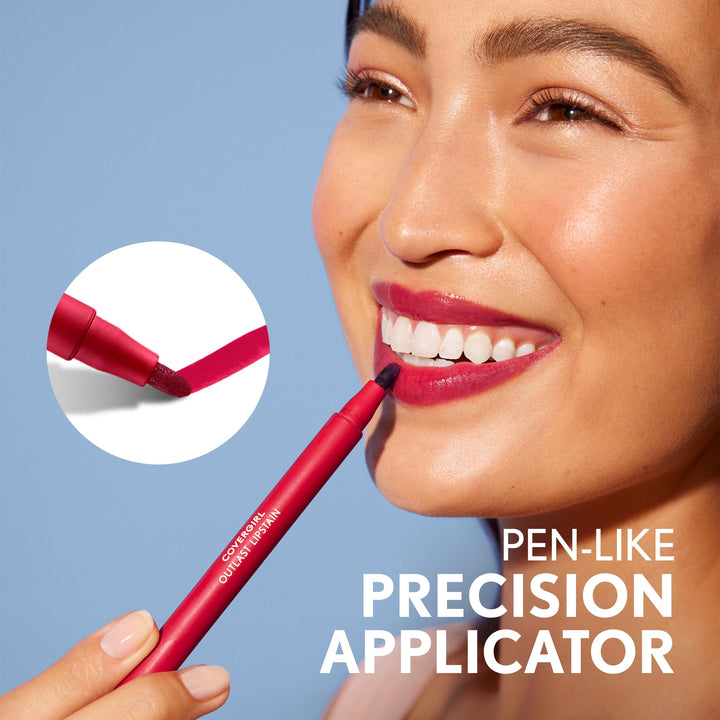 Covergirl Outlast, 35 Canyon, Lipstain, Smooth Application, Precise Pen-Like Tip, Transfer-Proof, Satin Stained Finish, Vegan Formula, 0.06oz