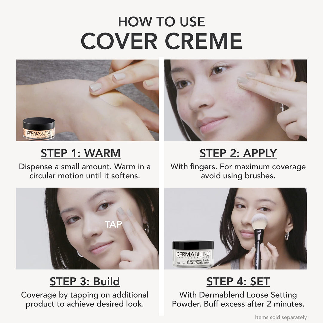 Dermablend Cover Creme High Coverage Foundation with SPF 30, 0C Pale Ivory, 1 Oz.