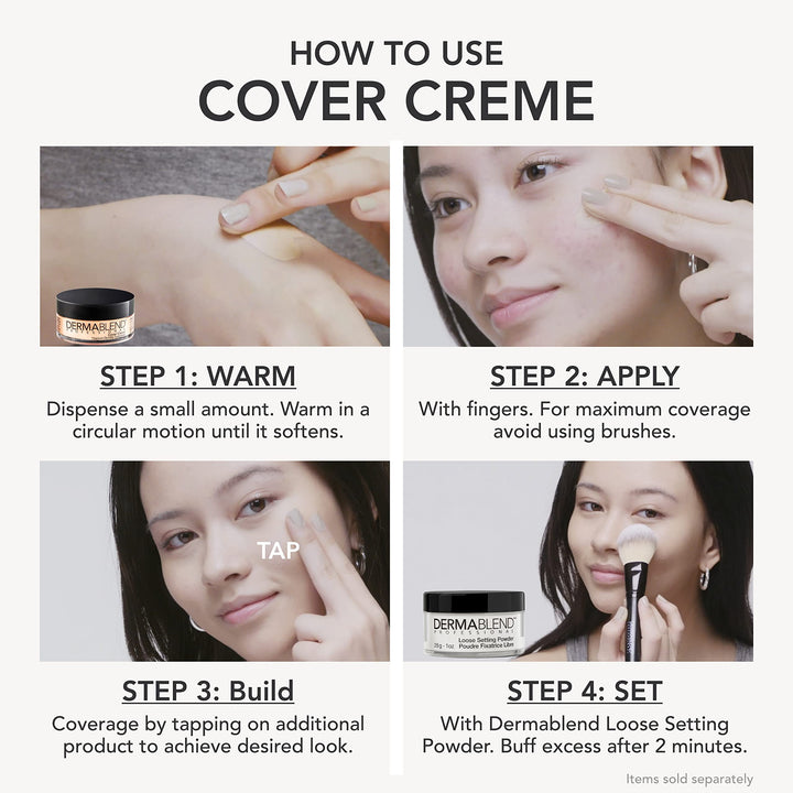 Dermablend Cover Creme High Coverage Foundation with SPF 30, 0C Pale Ivory, 1 Oz.
