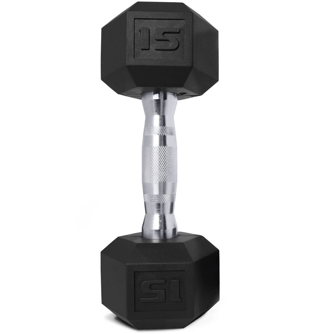 CAP Barbell Coated Hex Dumbbell with Contoured Chrome Handle, Single, 110 Pounds Retail $289.99