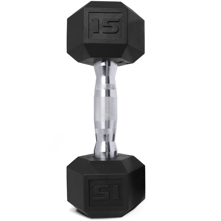 CAP Barbell Coated Hex Dumbbell with Contoured Chrome Handle, Single, 110 Pounds Retail $289.99