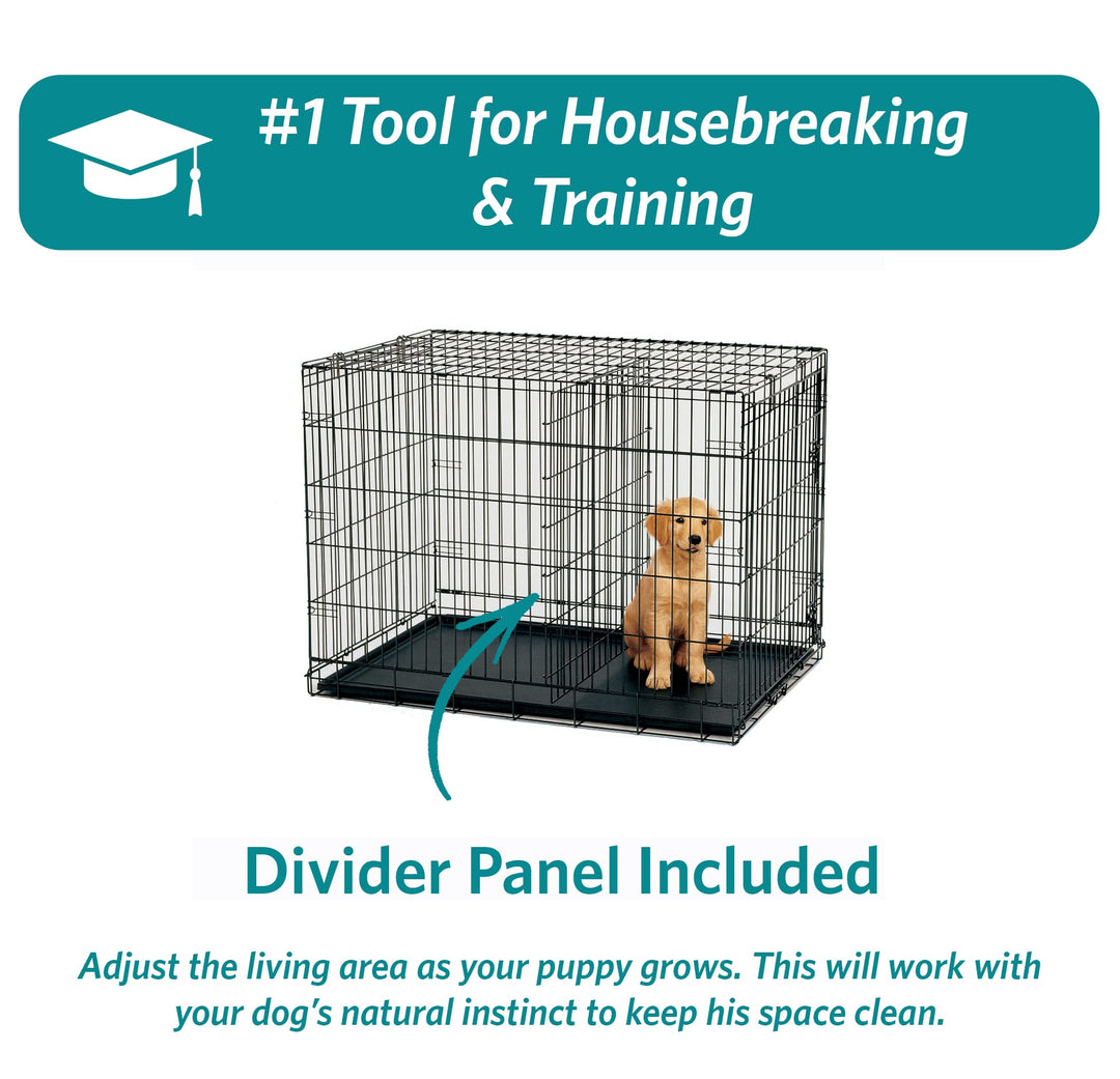 MidWest Homes for Pets 24-Inch iCrate for Small Breeds, 12-20 lbs, Double Door Folding Dog Crate with Divider Panel, Leak-Proof Tray & Secure Latches, Portable, Durable & Easy to Assemble Retail $27.29
