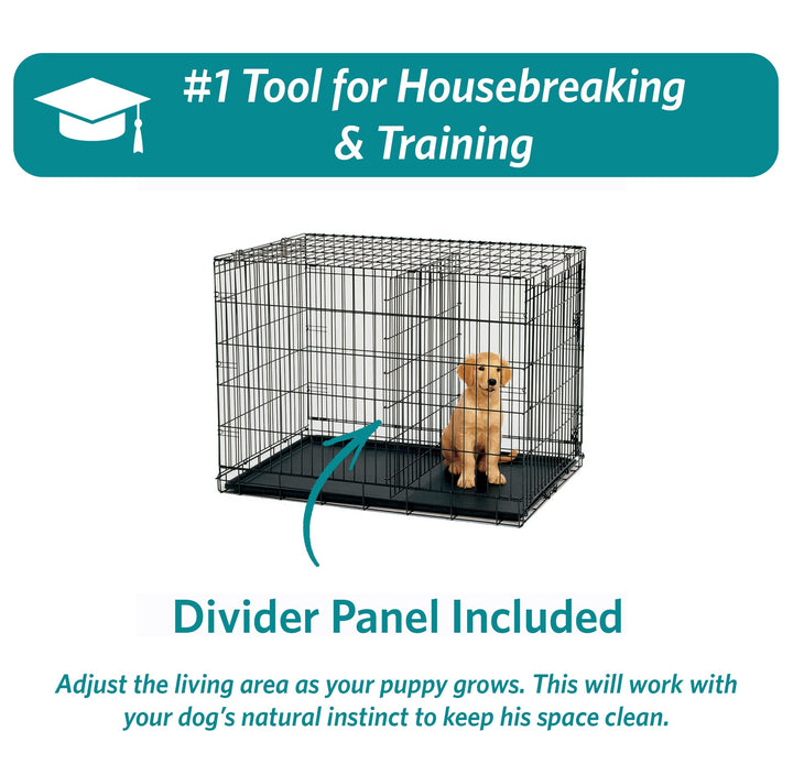 MidWest Homes for Pets 24-Inch iCrate for Small Breeds, 12-20 lbs, Double Door Folding Dog Crate with Divider Panel, Leak-Proof Tray & Secure Latches, Portable, Durable & Easy to Assemble Retail $27.29