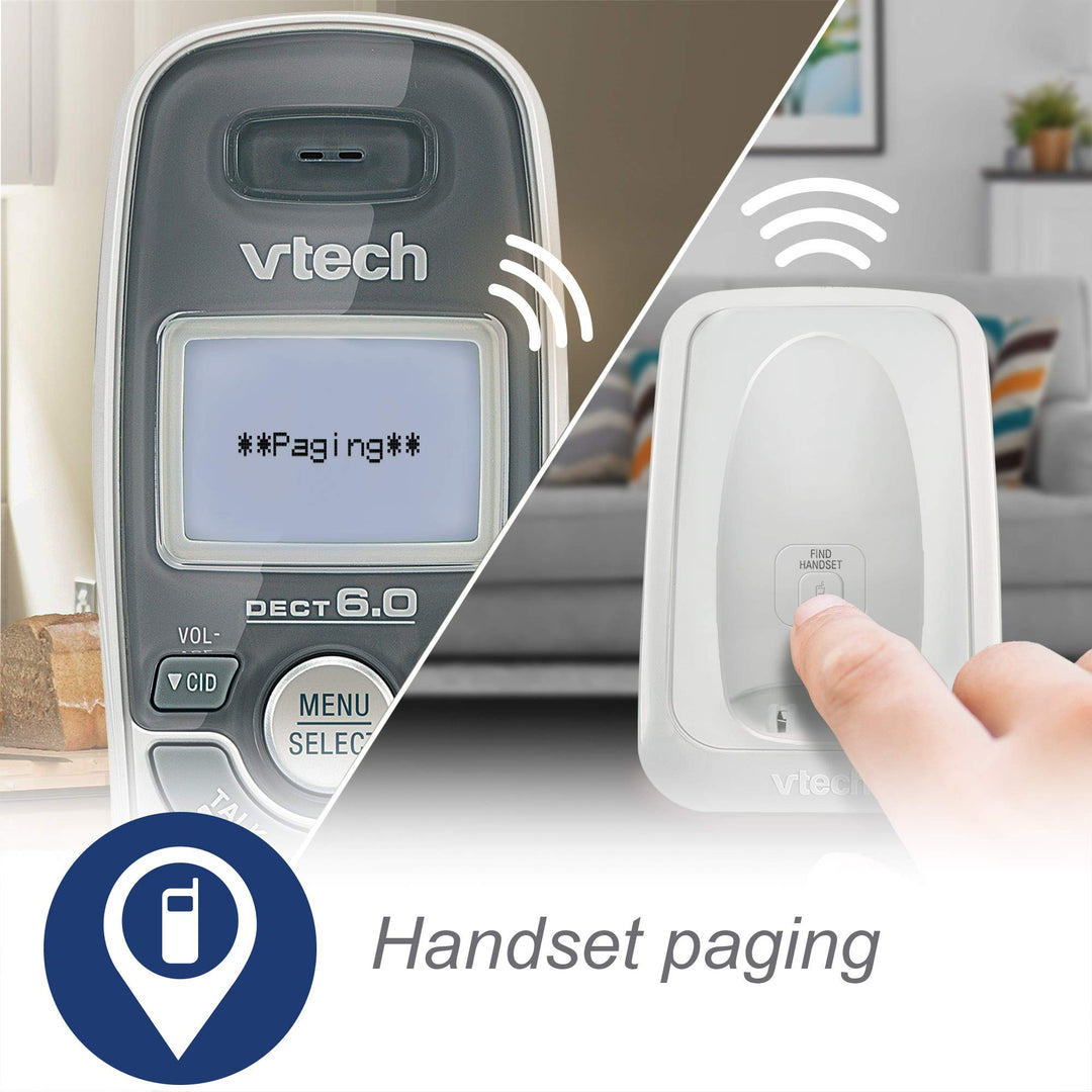 VTech CS6124 DECT 6.0 Cordless Phone with Answering System and Caller ID/Call Waiting, White with 1 Handset Retail $27.84