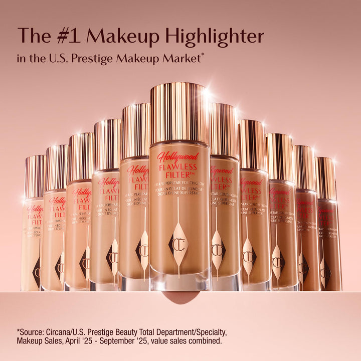 Charlotte Tilbury Hollywood FlawlessÃ‚Â Filter - Multi-Use Makeup Primer, Complexion Booster & Illuminating Liquid Highlighter with Sheer Coverage - Smooths & Blurs Skin - 4.5 Medium