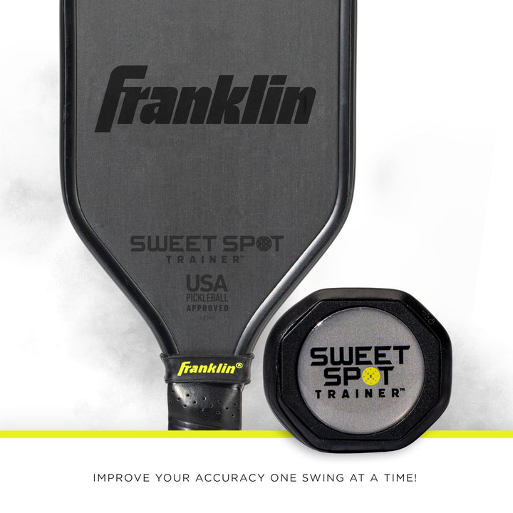 Franklin Sports Sweet Spot Training Pickleball Paddle - The Original Pickleball Trainer Practice Paddle - Mini Head + Extra Long Handle for Shot + Swing Training - 16mm Core + T700 Carbon Face
