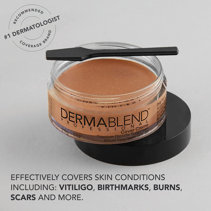 Dermablend Cover Creme High Coverage Foundation with SPF 30, 0C Pale Ivory, 1 Oz.