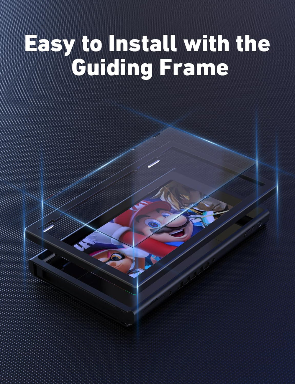 PHNIXGAM [4 Pack] Screen Protector Compatible with Nintendo Switch, Easy-to-Install Guiding Frame Included, Ultra HD Glass Protector for Switch