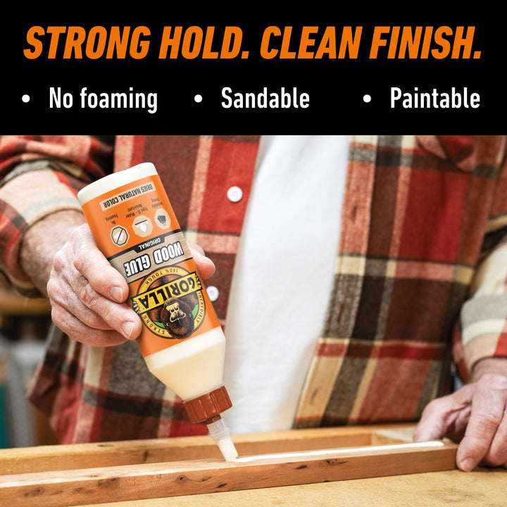 Gorilla Wood Glue, 18 Ounce Bottle, Natural Wood Color, (Pack of 1) Retail $5.99