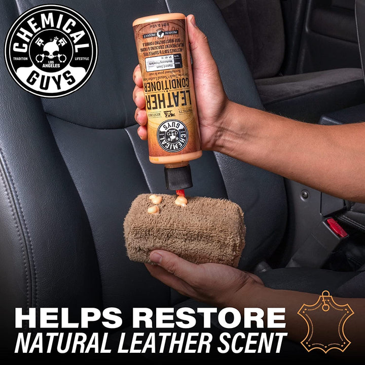 Chemical Guys Leather Conditioner, Vintage Series - Conditions, Nourishes, and Protects Natural, Synthetic, and Faux Leather Seats, Interiors, Apparel & Accessories, 16 fl oz Retail $19.99