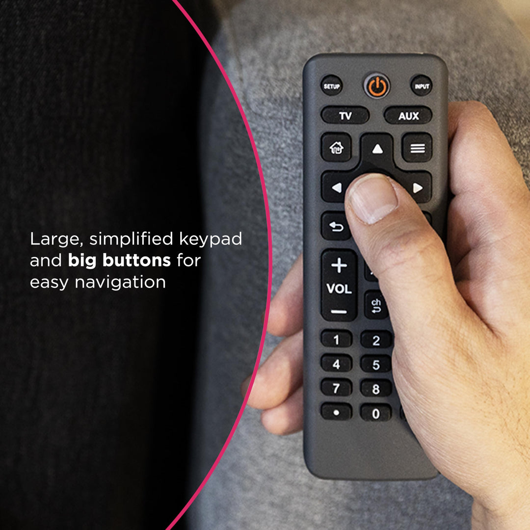 GE Big Button Universal Remote Control, Universal Replacement Remote for Samsung, LG, Vizio, Sony, Smart TV, Fire TV, 2 Device, Charcoal, 83036 Retail $25.99