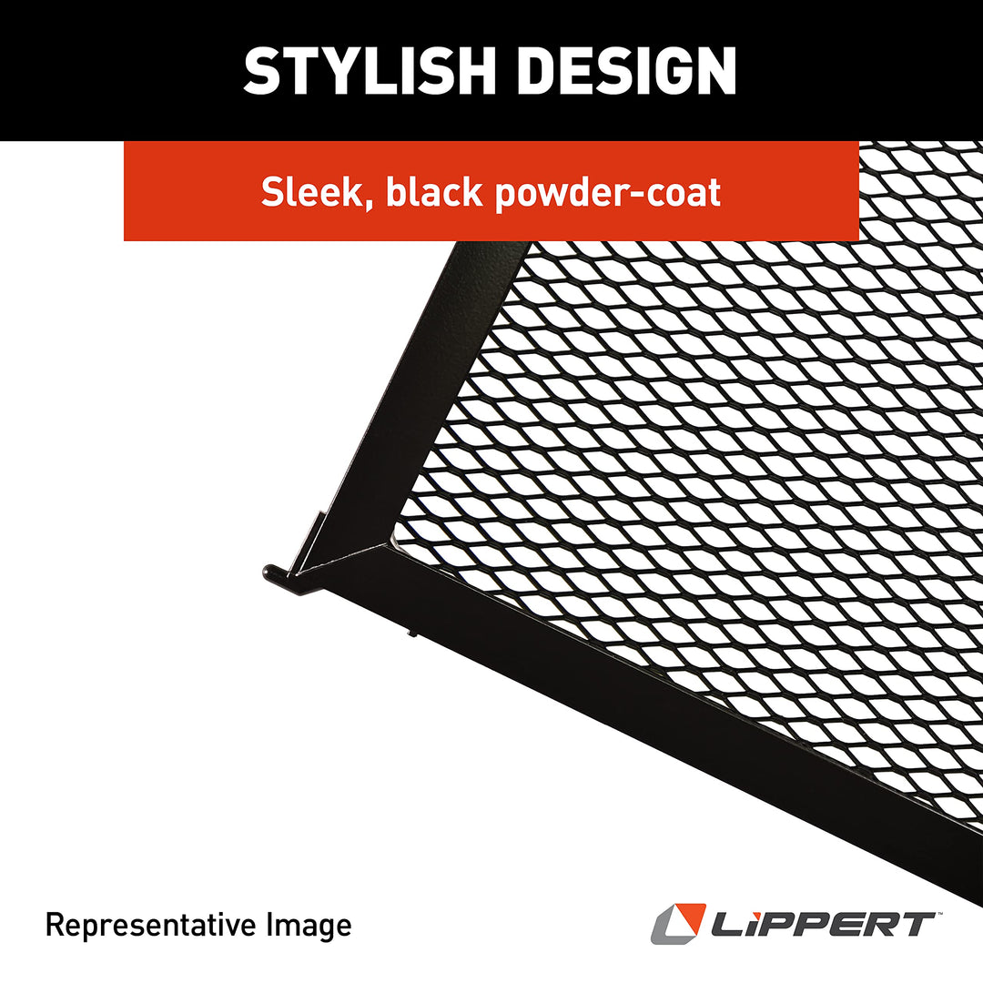 Lippert 28" Screen Defender RV Entry Door Protector Kit with Black Powder-Coated Aluminum for Pet Protection on Travel Trailers, 5th Wheel Campers and Motorhomes - 859793 Retail $87.66