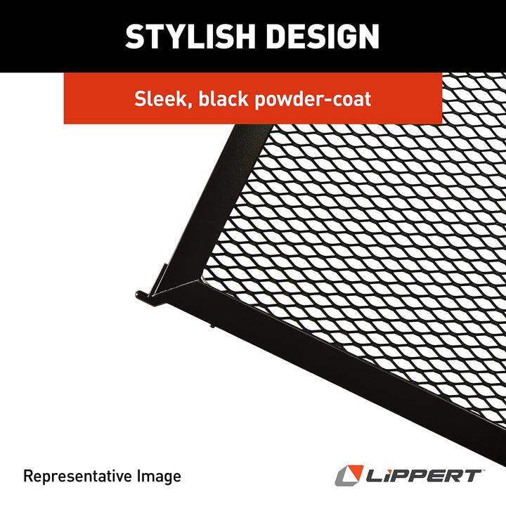 Lippert 28" Screen Defender RV Entry Door Protector Kit with Black Powder-Coated Aluminum for Pet Protection on Travel Trailers, 5th Wheel Campers and Motorhomes - 859793 Retail $87.66